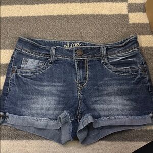 Wallflower Blue Jean Shorts with Cuffed Hem
